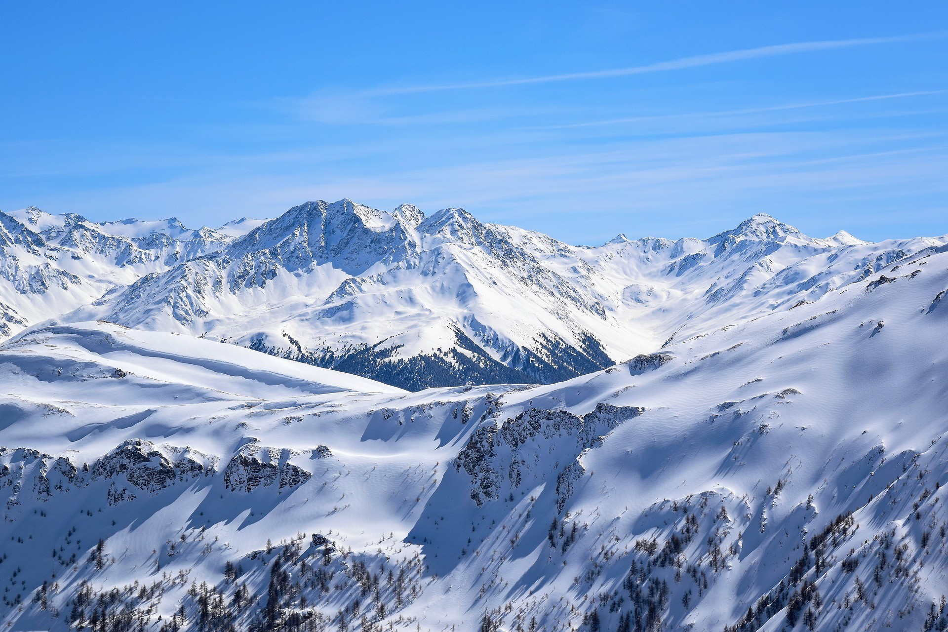 Serfauser Bergblick im Schnee